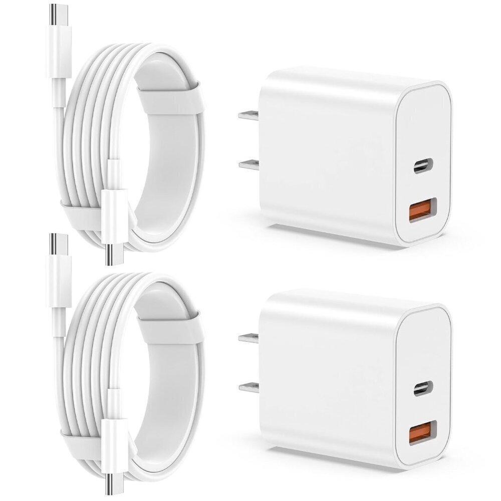 iPhone 17 16 15 Charger Fast Charging,20W USB C Wall Charger Block with 6ft Type